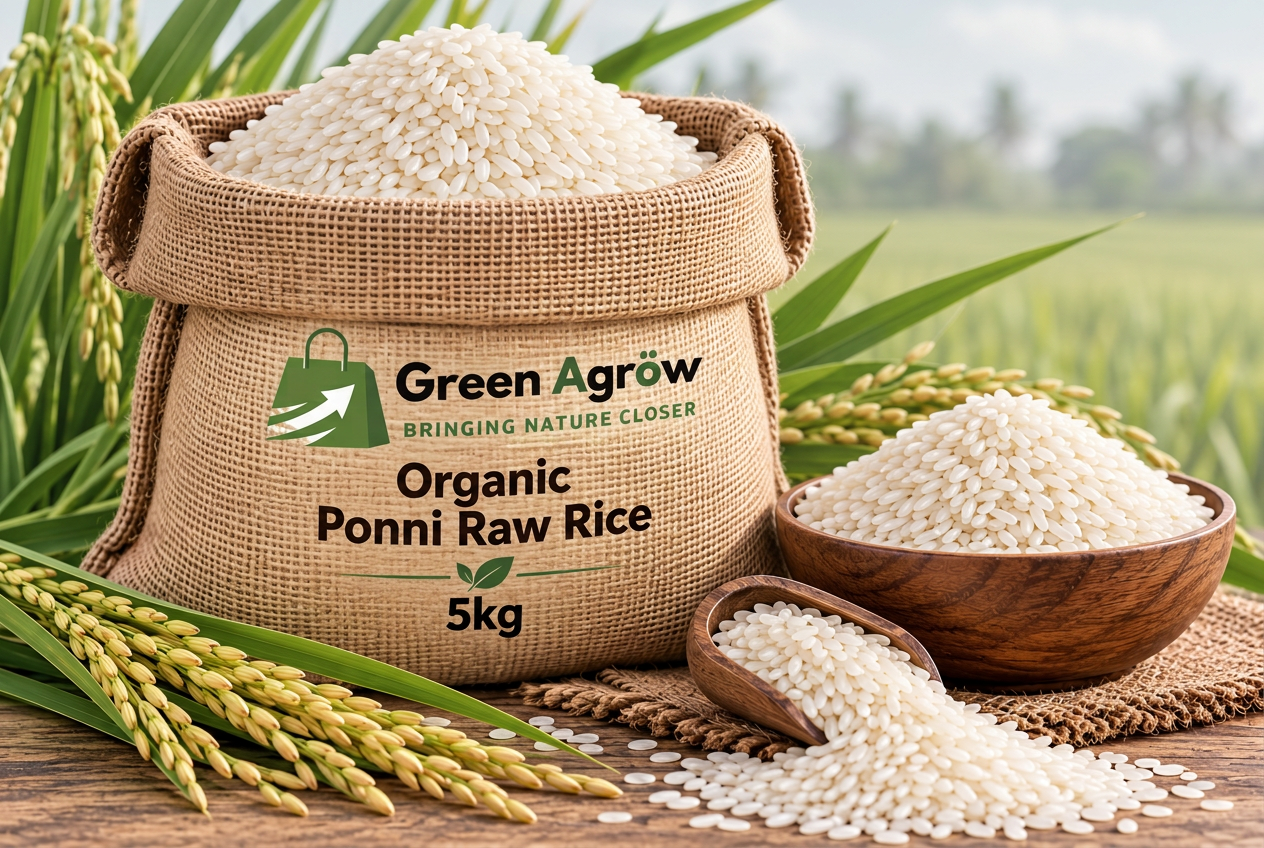 Organic Ponni Raw Rice (Pacharisi)